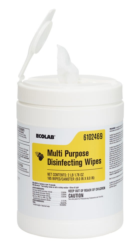 GuestSupply US | Ecolab® Multi Purpose Disinfecting Wipes, 185ct